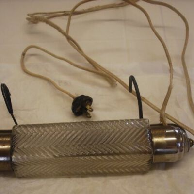 Lamp with cord: Origsize: 3" (h) x 5.5" (w) x; Origformat: Artifact