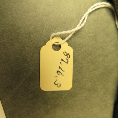Number on tag.: Origsize: 4" (w) x 11" (l); Origformat: Artifact