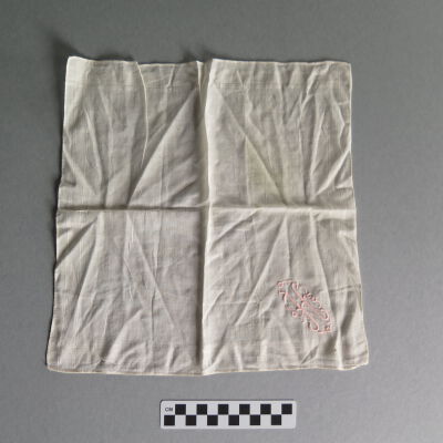 Handkerchief: Origsize: 11" (w) x 11"(l); Origformat: Artifact