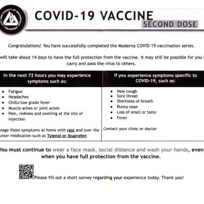 COVID-19 Vaccine Second Dose Info List of possible symptoms