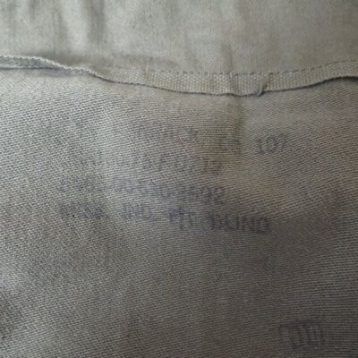 Stamp inside barrack bag: Origsize: 30" (h) x 23.5"(w); Origformat: Artifact