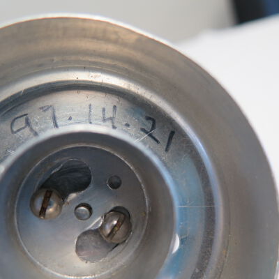 Number on doughnut cutter.: Origsize: 3.25" (h) x 2.75" (d; Origformat: Artifact