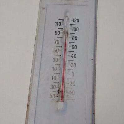 Thermometer: Origsize: 11" (h) x 3" (w); Origformat: Artifact