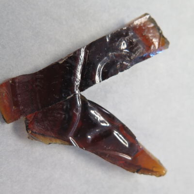 Text on fragment.: Origsize: .75" (h) x 3" (w) x; Origformat: Artifact