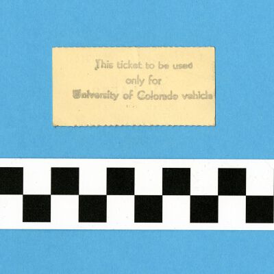 Denver-Boulder Turnpike Ticket, back: Origsize: 1" x 2 1/4"; Origformat: Paper; Resolution: 300dpi