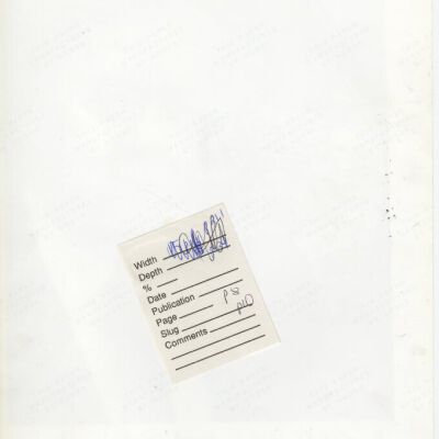 Back of photograph.: Copyright: Boulder Daily Camera; Origsize: 8" x 10"