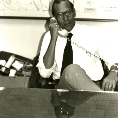 Man in Tie on Phone