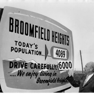 K.C. Ensor and Broomfield Heights Population Sign