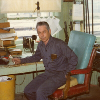 Broomfield Depot Station Agent Herb Rutledge in the Agent Office