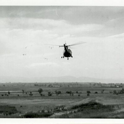 St. Anthony Hospital "Flight for Life" helicopter, circa 1976: Origsize: 5" x 7"; Origformat: Print-Photographic; Resolution: 725dpi