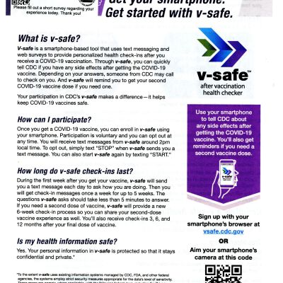 Informational flyer for V-Safe