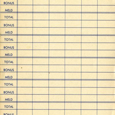 Canasta Score Sheet Pad from the Union Pacific Railroad