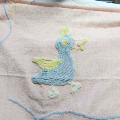 Pink Cotton Chenille Bedspread