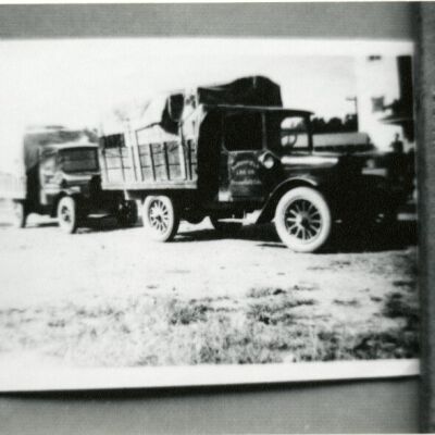 Broomfield Lumber Company Trucks, undated: Origsize: 3.5" x 5"; Origformat: Print-Photographic; Resolution: 1000dpi