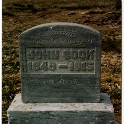 Gravestone of John Cook, Farmhand on the Brown Farm