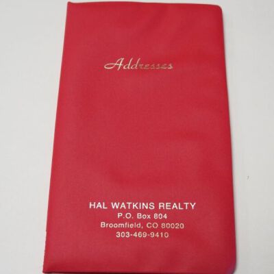 Front of address book.: Origsize: 3.75" (w) x 6.5" (l); Origformat: Artifact