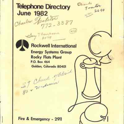 Rocky Flats Telephone Directory June 1982