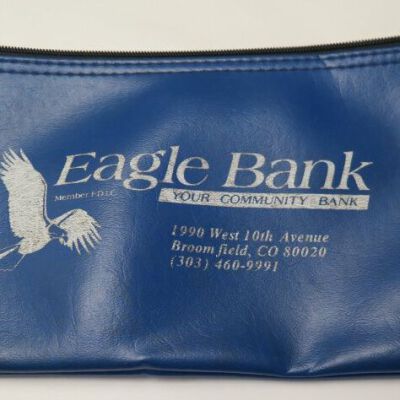 Front of  Eagle Bank money bag: Origsize: 10"(w) x 6" (l); Origformat: Artifact