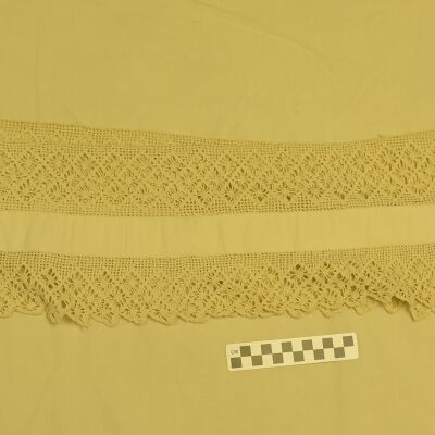 Back of crochet.: Origsize: 7.5" (w) x 39" (diam; Origformat: Artifact