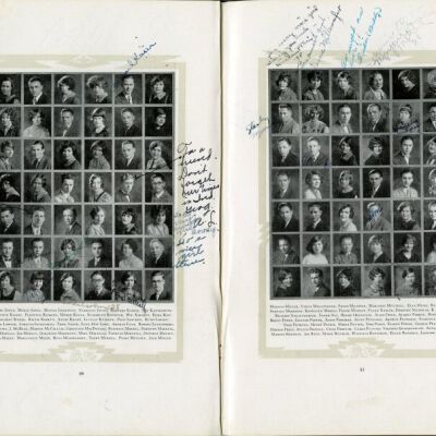 Inside of Ella Mitze's 1927 high school yearbook: Origsize: 7.5" x 11"; Origformat: Book; Resolution: 300dpi