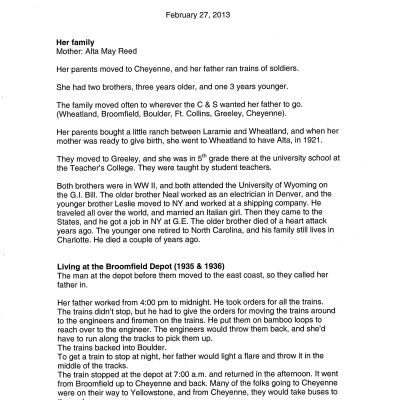 The Broomfield Depot Museum: Interpretive Materials