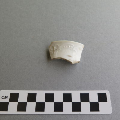 Front of cup.: Origsize: .5" (h) x 4.5" (w) x; Origformat: Artifact