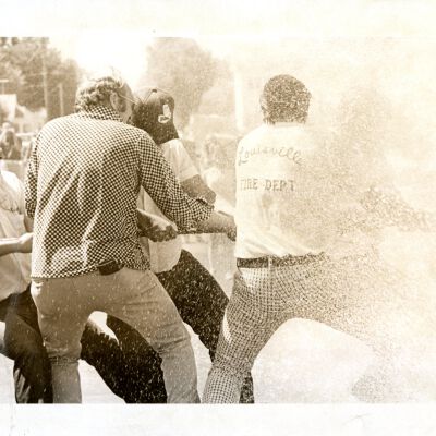 "The Ides of Fall" - Men pulling in tug-of-war