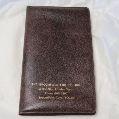 Front of address book: Origsize: 3.5" (w) x 6.25" (l); Origformat: Artifact