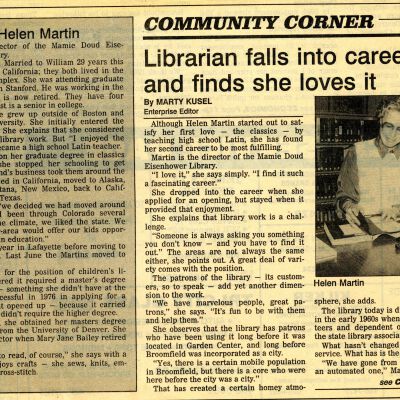 Librarian falls into career-and finds she loves it