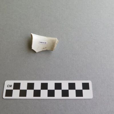 Back of cup.: Origsize: .5" (h) x 4.5" (w) x; Origformat: Artifact