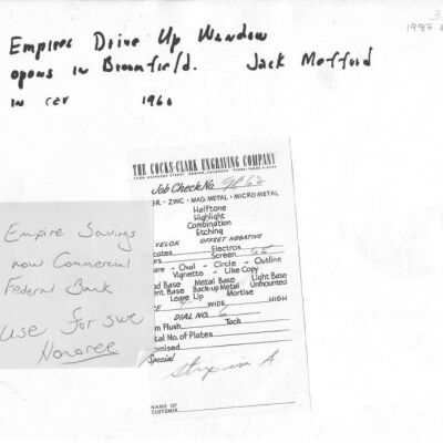 Jack Mefford at Empire Savings and Loan Drive-up Teller -Back
