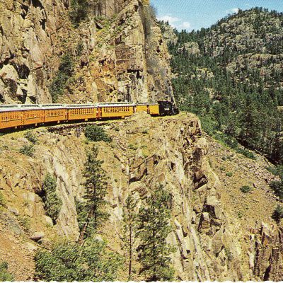 Postcard of "The Silverton" Train by Las Animas River