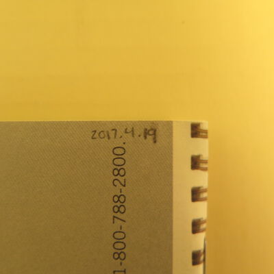 Close up of number on guidebook.: Origsize: 4" (w) x 6" (l)
