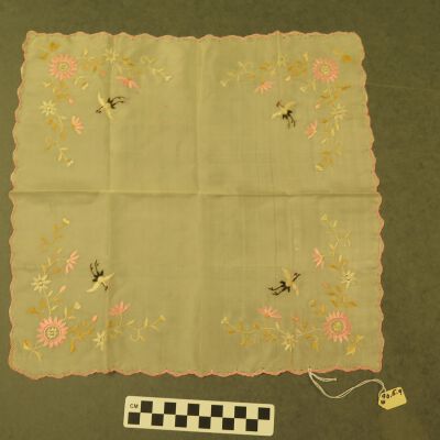 Back of handkerchief.: Origsize: 12" (w) x 12" (l); Origformat: Artifact