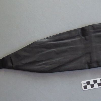 Back of cummerbund: Origsize: 5" (w) x 42" (l); Origformat: Artifact