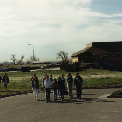 Planting Volunteers in the Broomfield Depot Museum Parking Lot