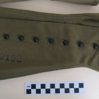 Front of legging: Origsize: 6" (w) x 14" (l) whe; Origformat: Artifact