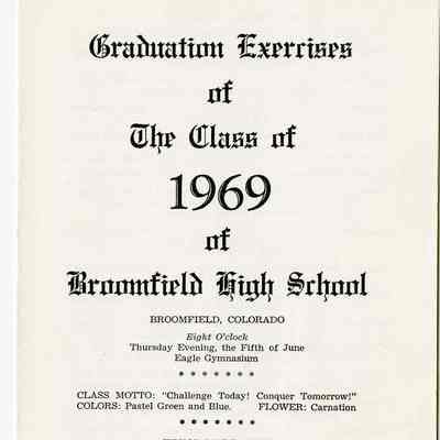 Program for the Graduation Exercises of The Class of 1969