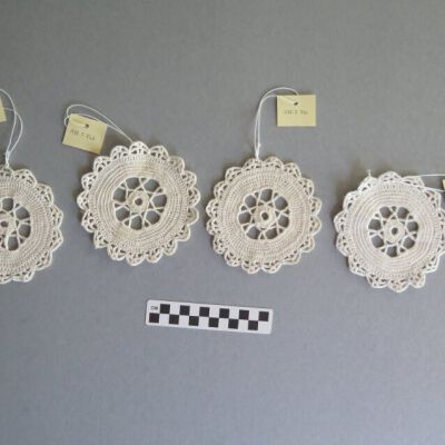 All four doilies together.: Origsize: 4.25" (diam); Origformat: Artifact
