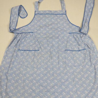 Blue and White Printed Apron
