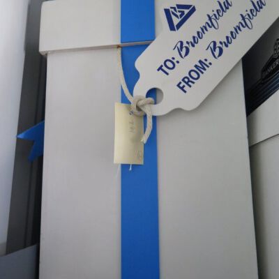 Gift box souvenir in off-site storage