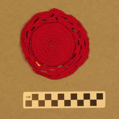 Back of pin cushion: Origsize: 4.5" (diam); Origformat: Artifact