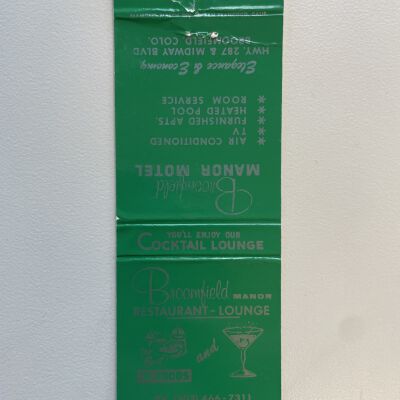 Matchbook from the Broomfield Manor