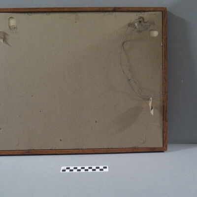 Back of frame.: Origsize: 17" (h) x 21" (w) x; Origformat: Artifact