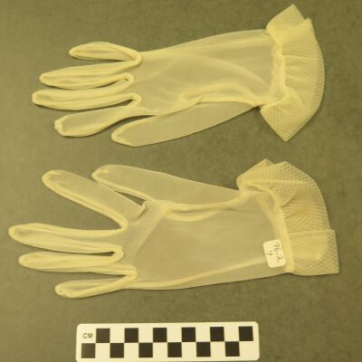 One side of gloves.: Origsize: 3" (w) x 9" (l); Origformat: Artifact