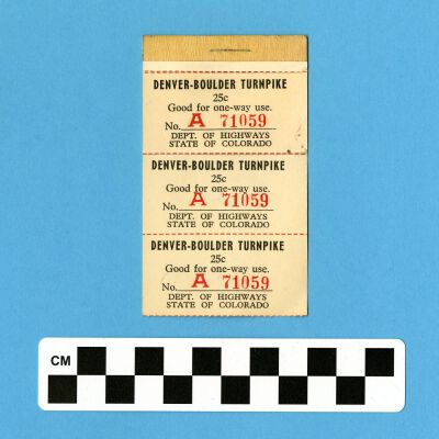 Denver-Boulder Turnpike Ticket Book