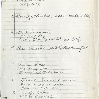 Sample page of 55th Anniversary guest list, 1978: Origsize: 9" x 12"; Origformat: Paper; Resolution: 300dpi