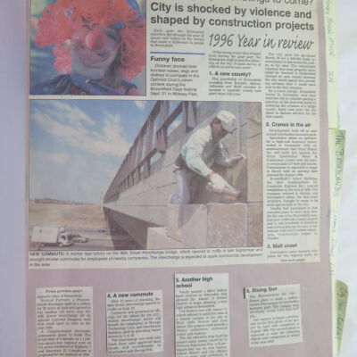 Scrapbook of Broomfield newspaper articles from December 1996- June 1997