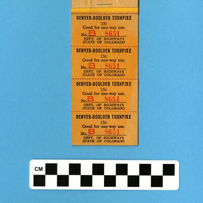 Denver-Boulder Turnpike Ticket Book