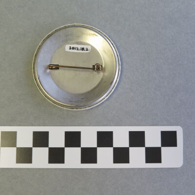 Back of button.: Origsize: 2.25" (dia); Origformat: Artifact